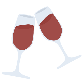 two glasses of wine on a transparent background png