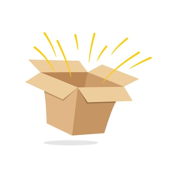 Cardboard box. Gift Box opened. vector