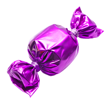 Mockup of a Blank Purple Foil Wrapped Candy png