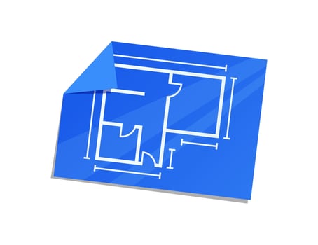 Blueprint isolated on white background. vector