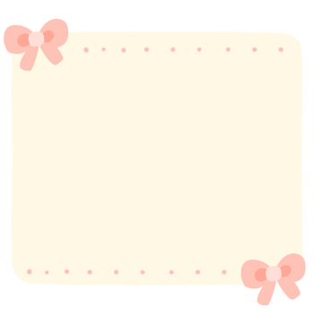 a pink and white square note with bows on it png