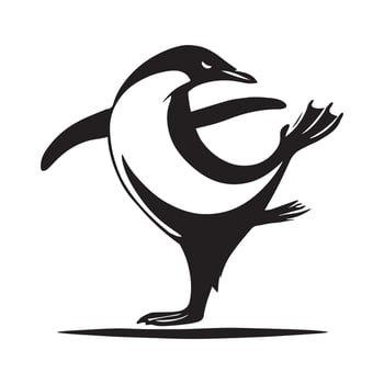A penguin dancing on its hind legs vector
