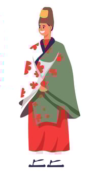 Traditional Japanese Costume Design vector