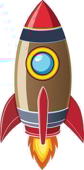 Rocket space ship launch vector