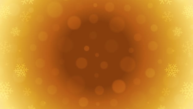 Bright yellow Christmas winter gradient background with snowflakes 3d design realistic vector