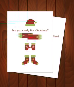 Creative Christmas cards on the table flat lay vector