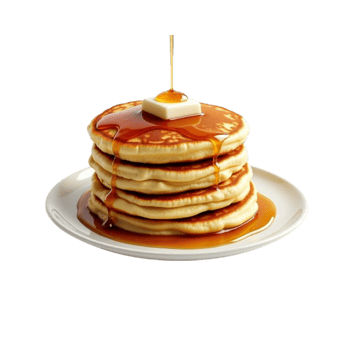 pancakes with syrup on top of a plate png