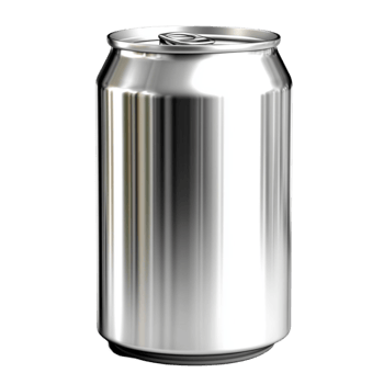 Shiny Metallic Soda Can with Smooth Silver Surface AI-GeneratIive png