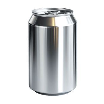 Silver Soda Can with Reflective Surface and Visible AI-GeneratIive png