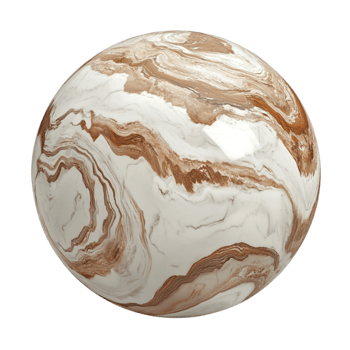 3D Rendering of Marble Ball with Intricate Swirling AI-GeneratIive png