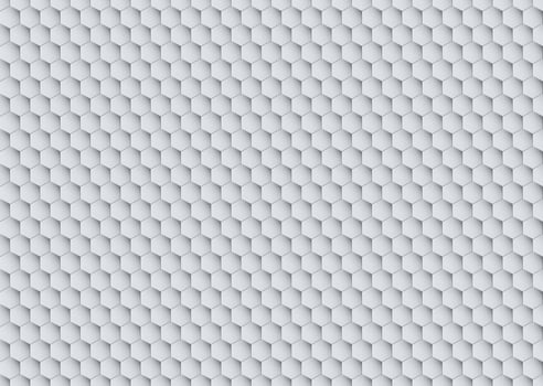 Hexagon seamless pattern graphic tech ornament. geometry grey grid with shadow. Technology abstract texture with digital cell. Horizontal background. vector