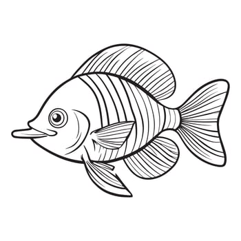 Fish-Themed Coloring Page vector