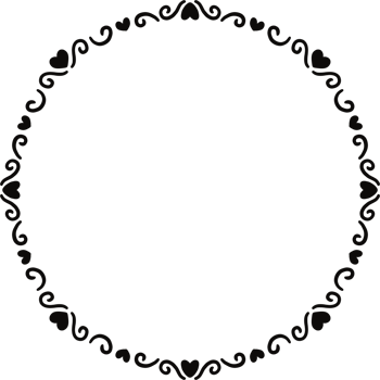 Black color princess frame with heart png