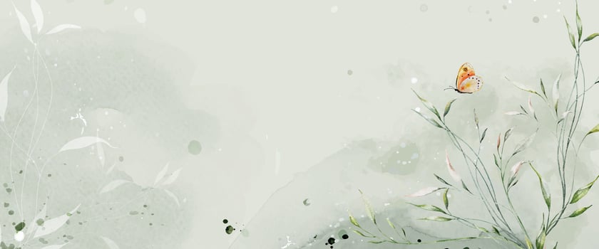 Abstract watercolor background with botanical and butterfly on watercolor stains vector