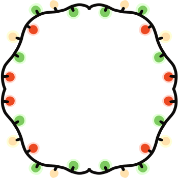 Christmas light circle frame png
