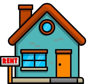 House for rent Cartoon illustration png