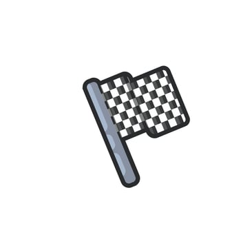race flag in outline flat design. vector
