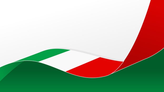 waving italy flag background with copy space for text. italy national day vector