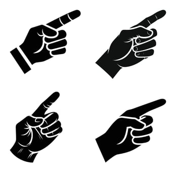 Finger Pointing Silhouette Icons Collection High-Quality Vectors for Web, Print, and Digital Designs