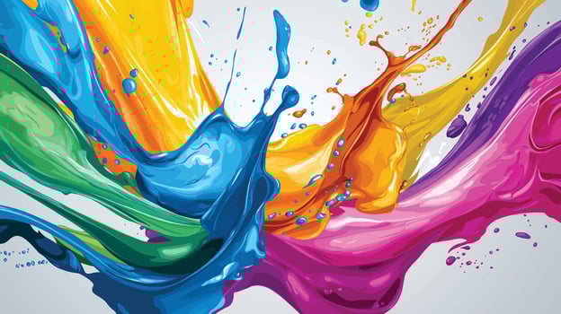 Colourful Fluid Paint Splash Background for Social Media vector