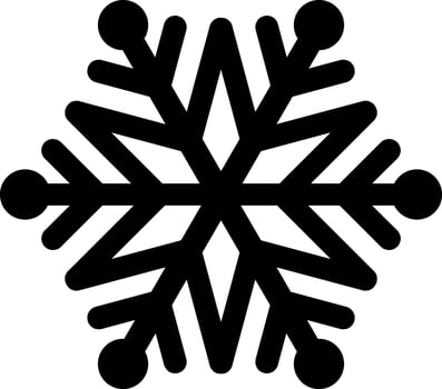 Snowflake stencil icon Christmas winter emblem Xmas black design vector