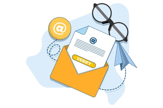 Email verification concept. receiving incoming email. Sending and receiving verification emails. Can be used for web pages, banners, mobile apps. Flat illustration. vector
