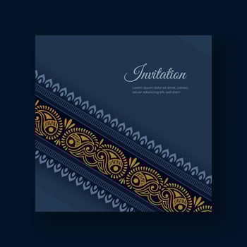 Invitation card with indian luxury design vector