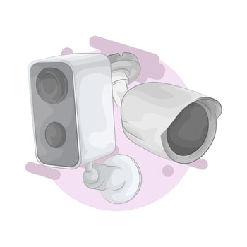 Internet Connected Home Camera illustration vector