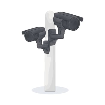 24 Hour Road Surveillance cameras illustration vector