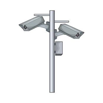 illustration of cctv street camera vector