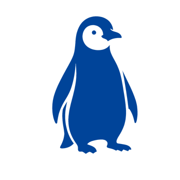 Blue Silhouette of a Standing Penguin png
