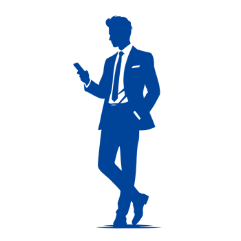 Silhouette of a Businessman Using a Smartphone png