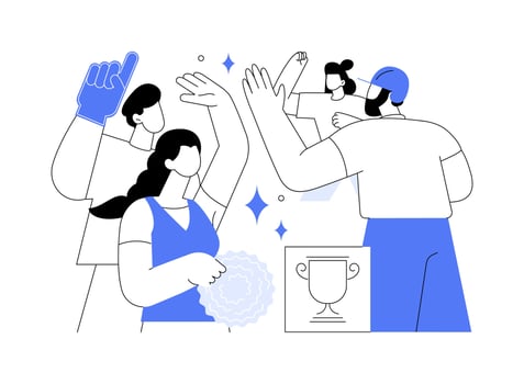 Fan support isolated cartoon illustrations. vector