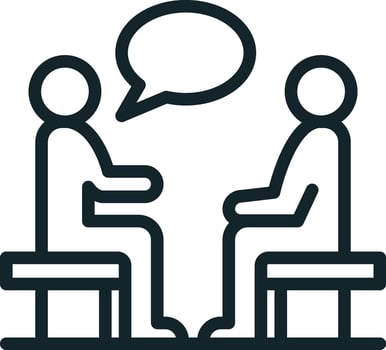 Two people are sitting on a bench and talking about mental health vector