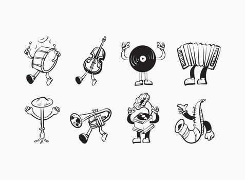 Music Mascot Instrument vector