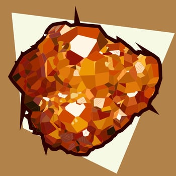 Natural orange-yellow-brown rough spessartite gemstone. vector