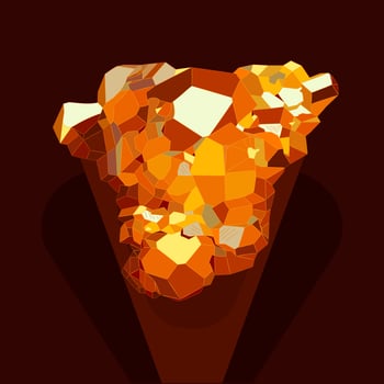 Natural orange-yellow-brown rough spessartite gemstone vector