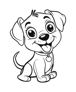 Engaging puppy coloring page for children. vector