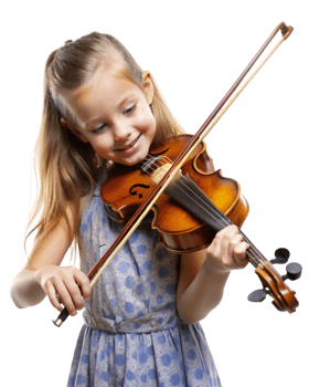 Young Girl Practicing Violin Skills png