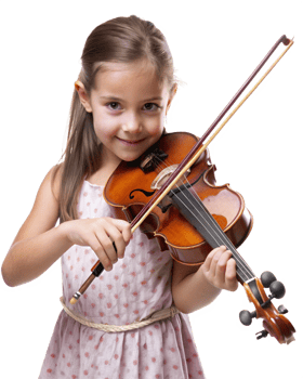 Young Girl Practicing Violin Music png