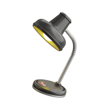 Desk Lamp 3D Icon. Table lamp with light bulb 3d icon png