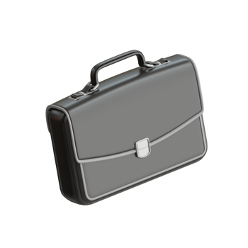 Briefcase 3D Icon. Businessman briefcase 3d icon png