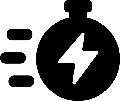 Simple Fast stopwatch thunder icon black color png