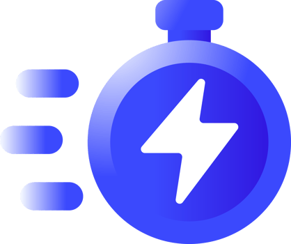 Simple Fast stopwatch thunder icon blue color png