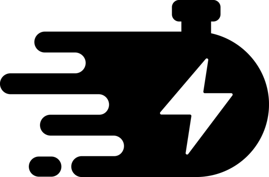 Fast time thunder icon Fast Delivery black color png