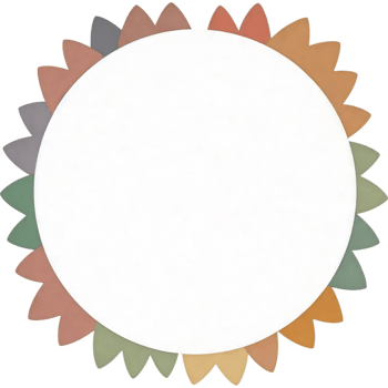 A colorful flower with a white background png