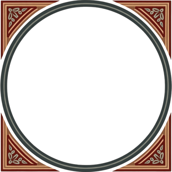 A round frame with a black border and red trim png