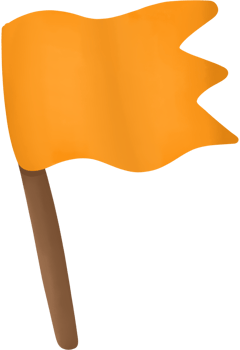 Watercolor orange color flag, Halloween festival illustration png