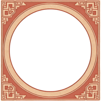 A round frame with a chinese design png