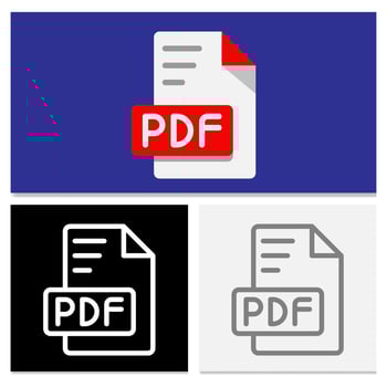 Pdf document file format. Set of file type flat icons for creative design. Can be used for websites, UI and interfaces. vector